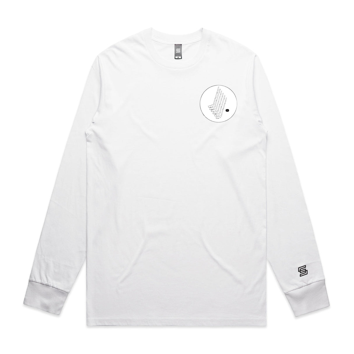 6 Sticks 1 Puck White Long Sleeve Tee