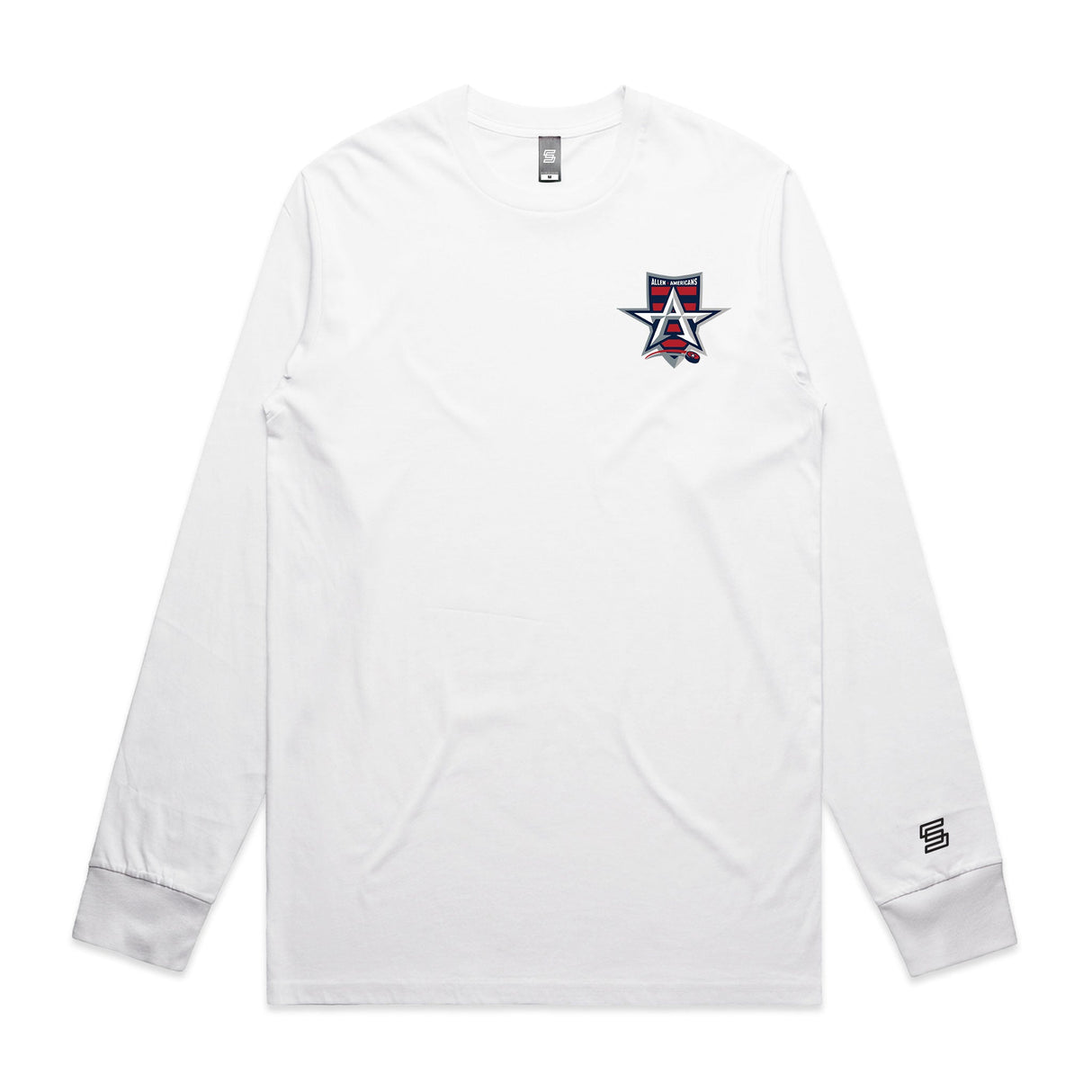 Allen Americans Kids  White Long Sleeve Tee