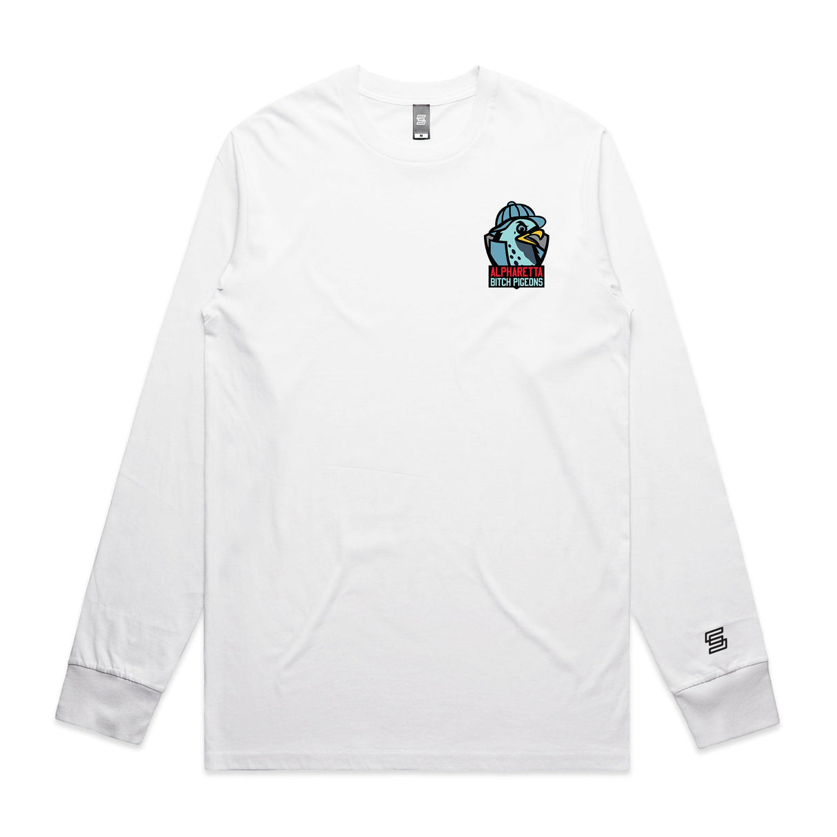 Alpharetta Bitch Pigeons  White Long Sleeve Tee