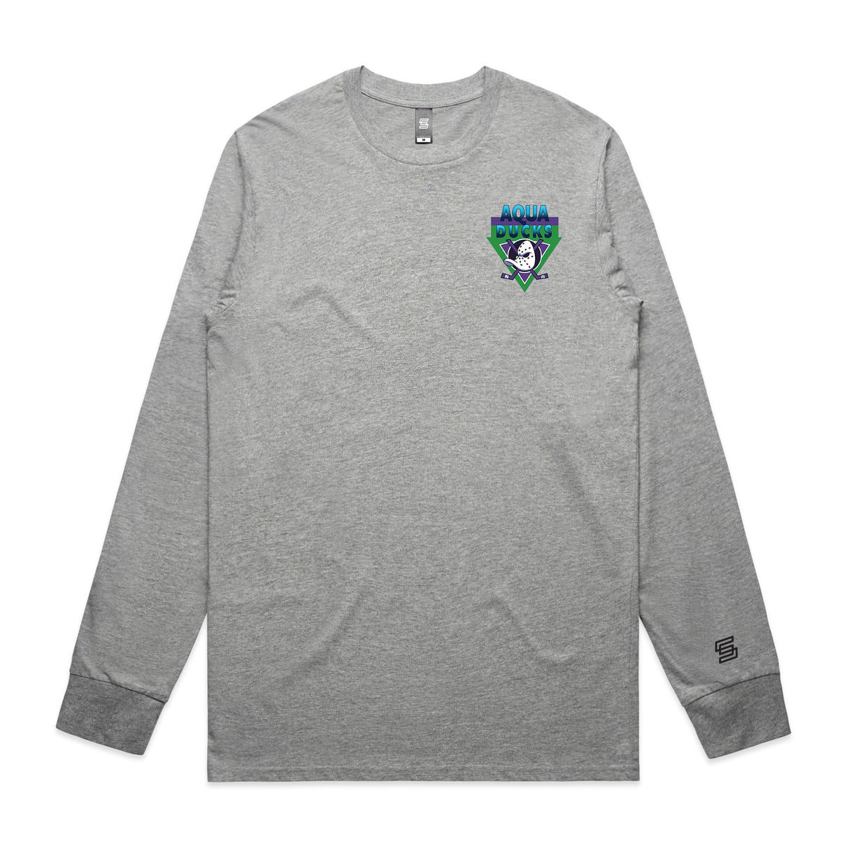 Aqua Ducks  Gray Long Sleeve Tee