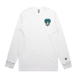 Aqua Ducks  White Long Sleeve Tee