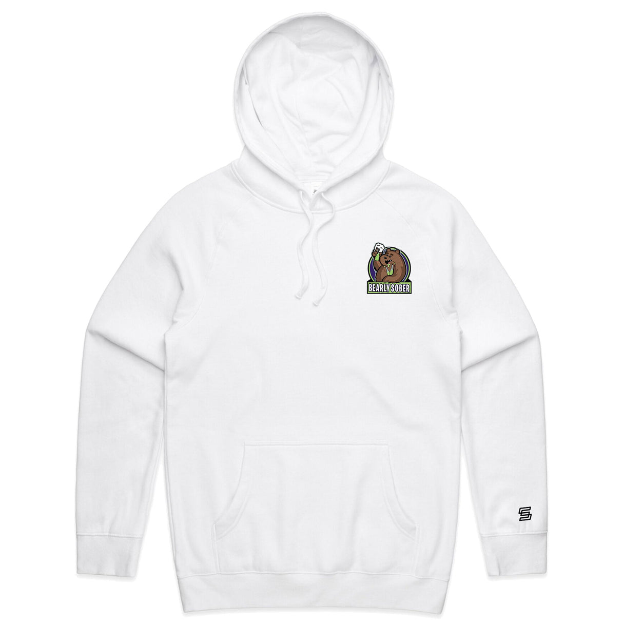 Bearly Sober  White Hoodie