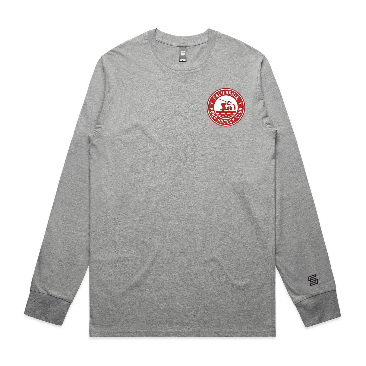 2-CA Pond Hockey Club  Gray Long Sleeve Tee