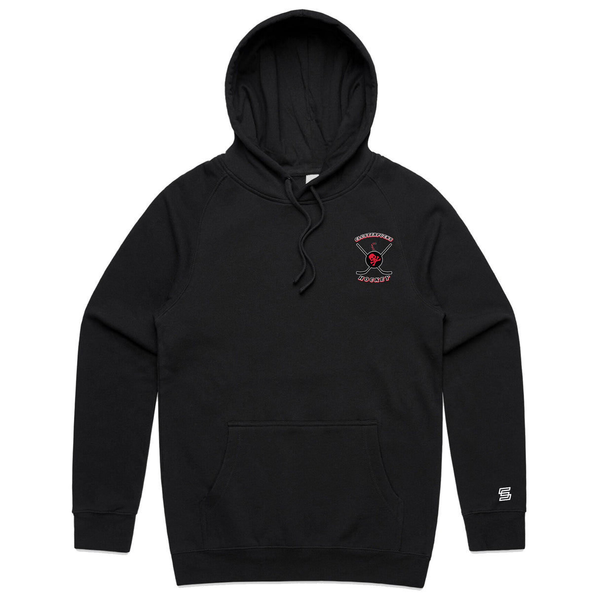 2-Clusterpucks Hockey  Black Hoodie