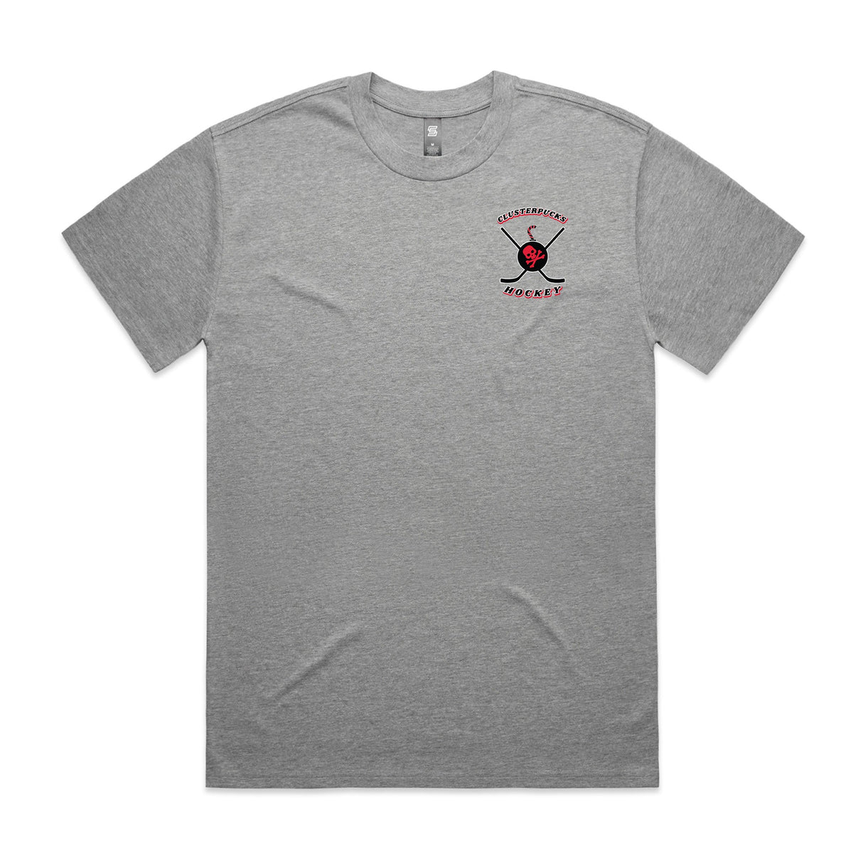 2-Clusterpucks Hockey  Gray Short Sleeve Tee