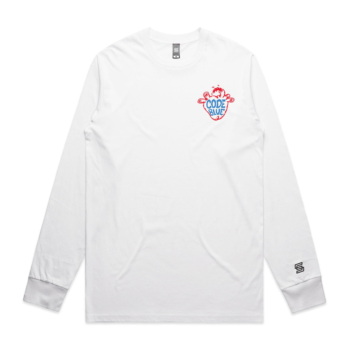 2-Code Blue  White Long Sleeve Tee