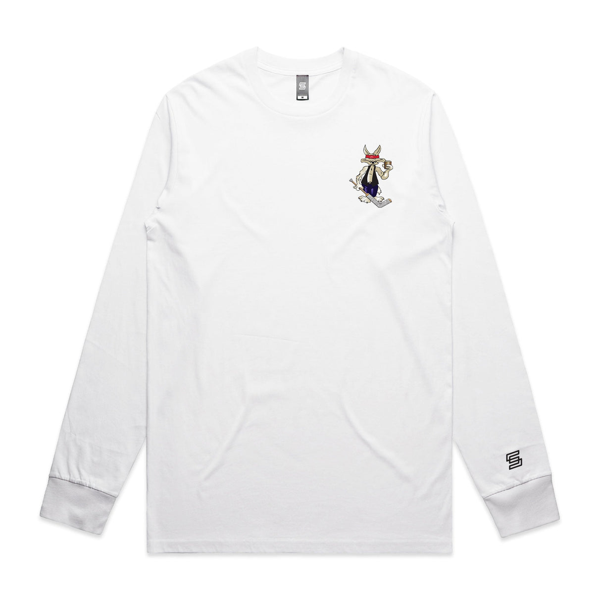 2-Coyotes  White Long Sleeve Tee