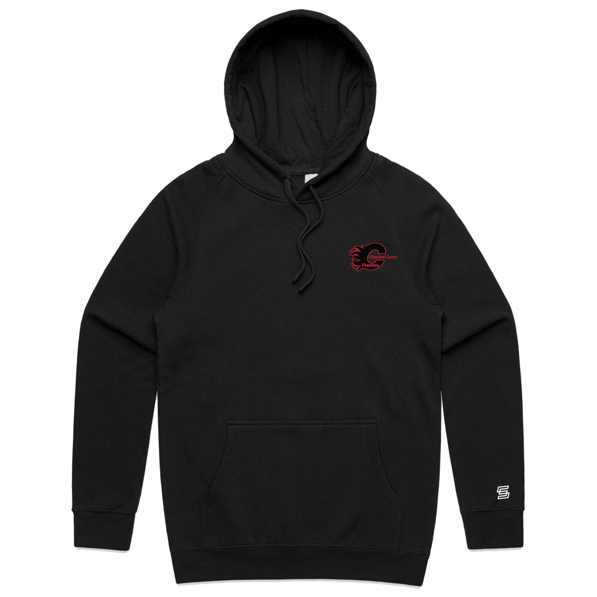 1-Crawford County Flames  Black Hoodie