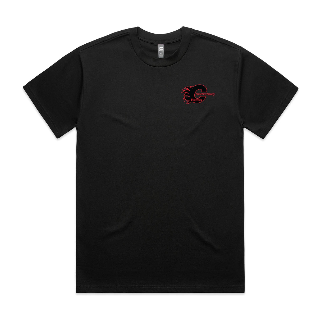 1-Crawford County Flames  Black Short Sleeve Tee