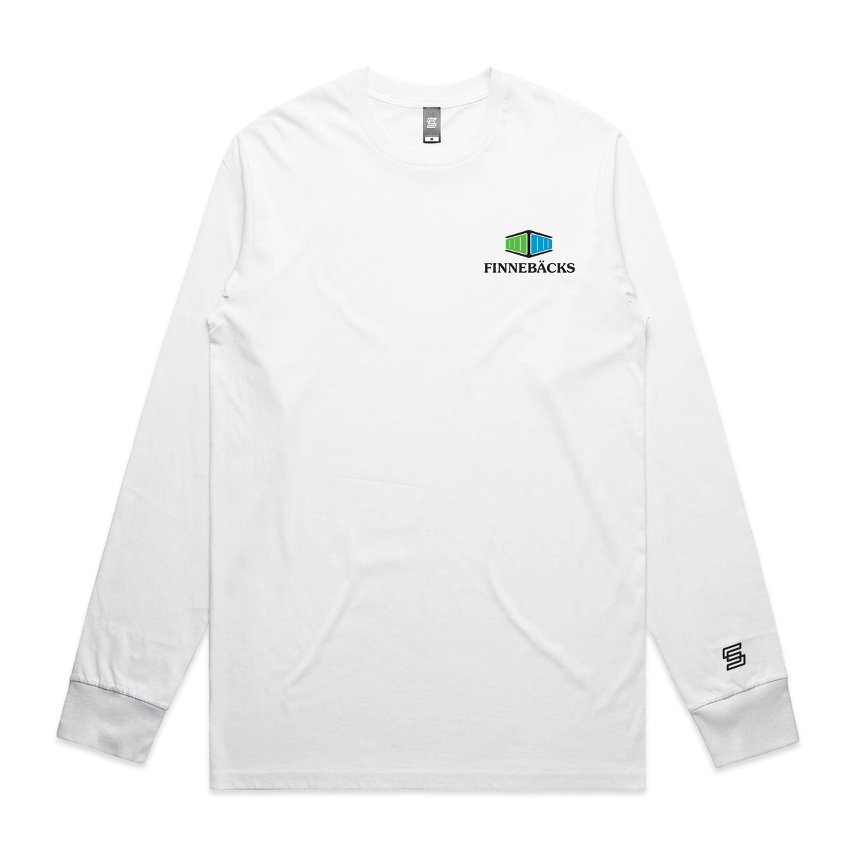 2-Finnebacks  White Long Sleeve Tee