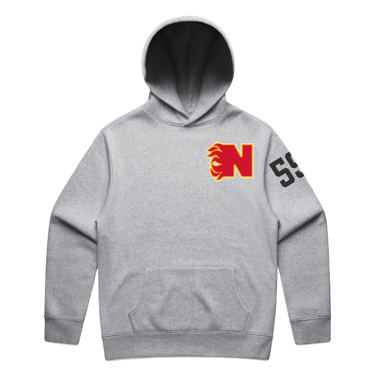 Hoodie Flames 59 Gray