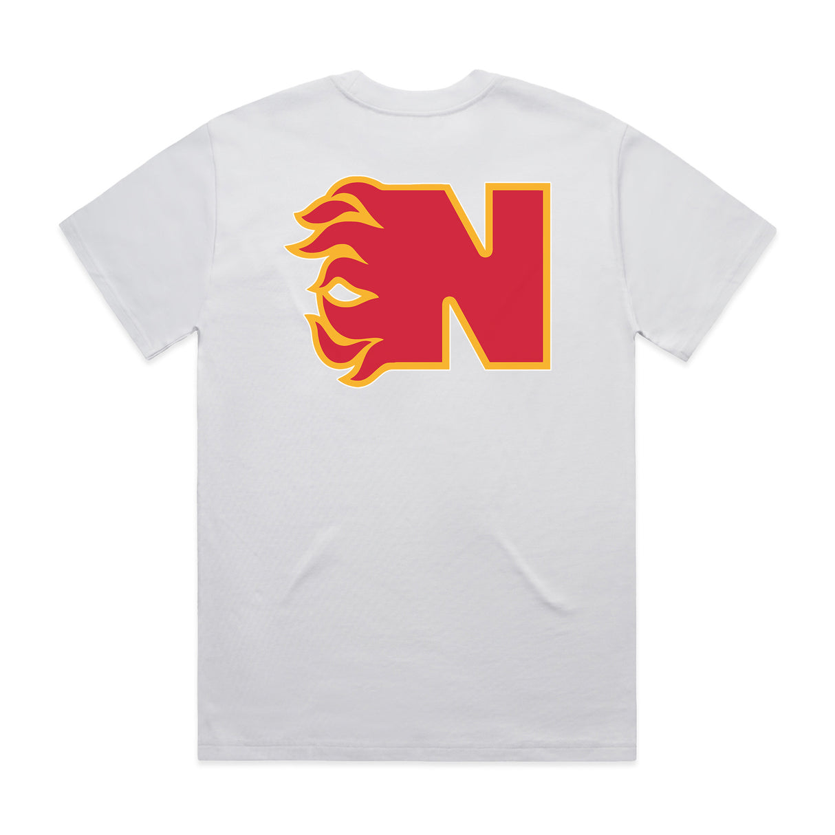 Short Sleeve Flames 3 White