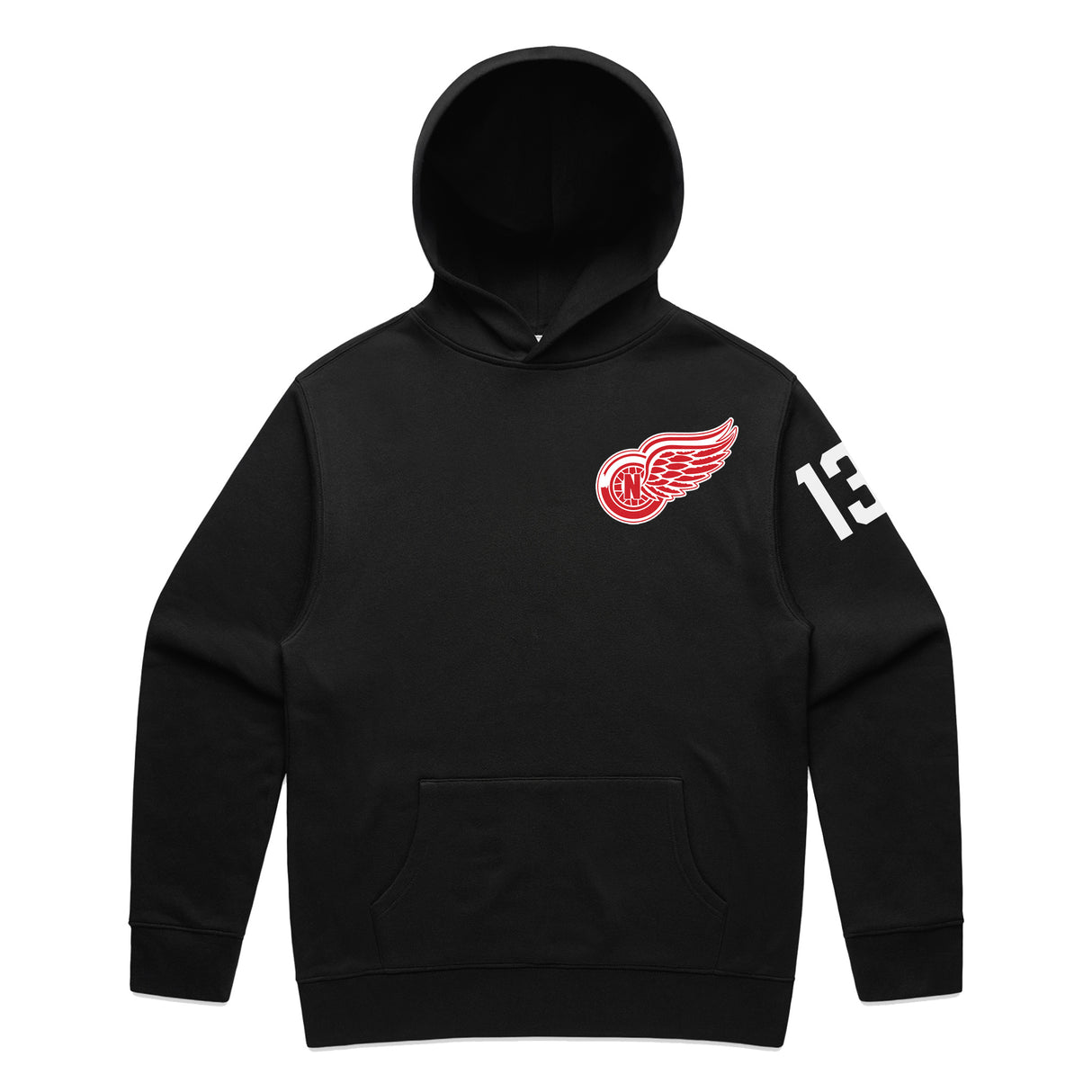 Hoodie Red Wings 13 Black