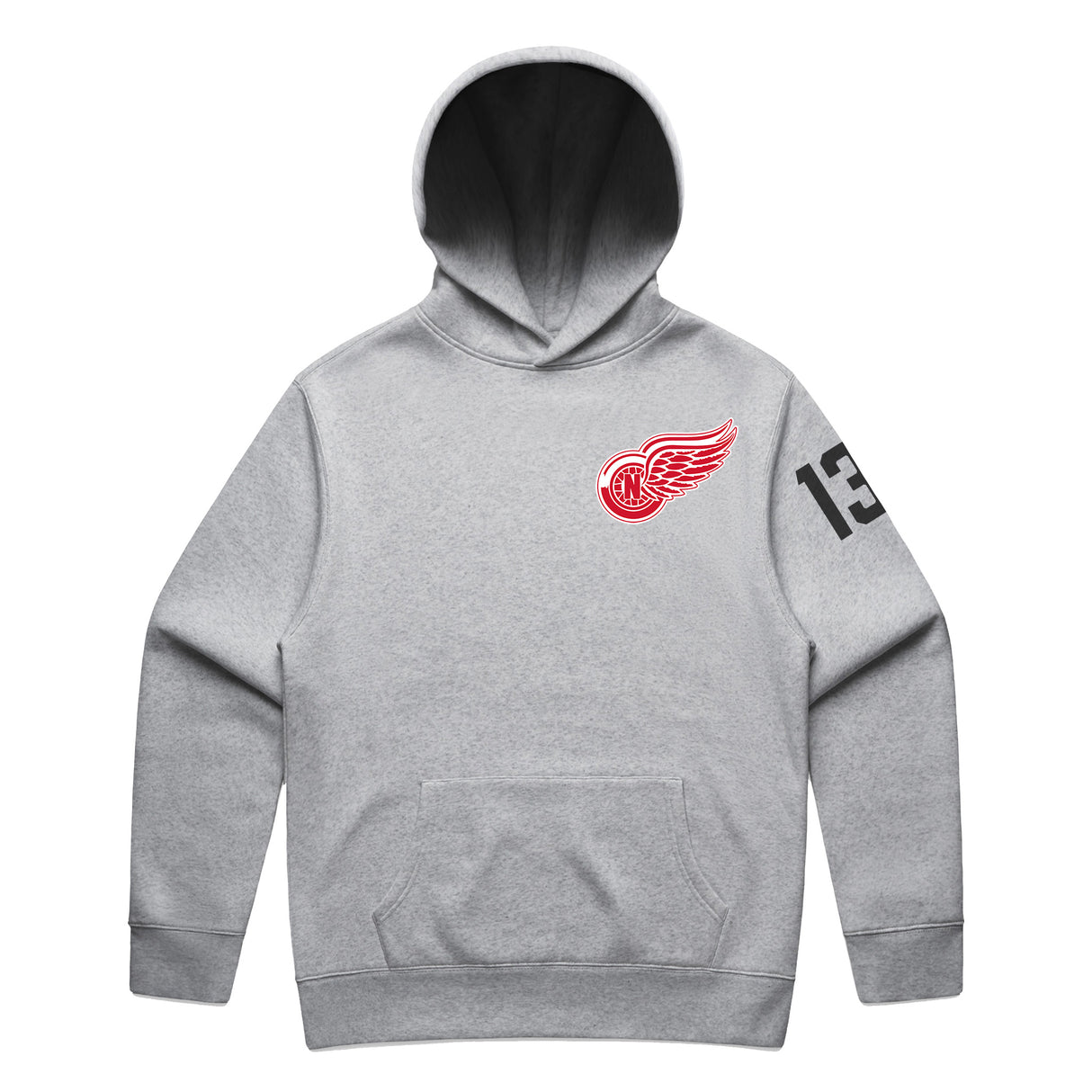 Hoodie Red Wings 13 Gray